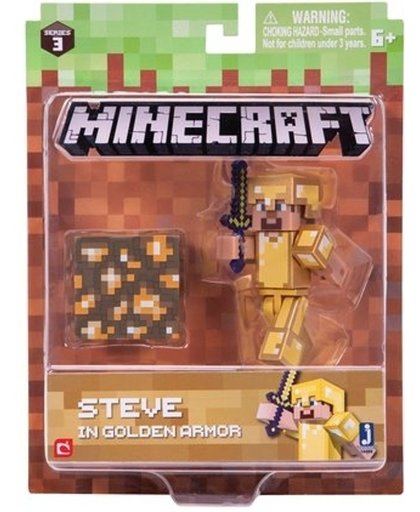 MINECRAFT Steve with Gold Armor Pack - Speelfiguur