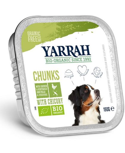 Yarrah dog alu brokjes kip / groente met cichorei in saus graanvrij hondenvoer 12x150 gr