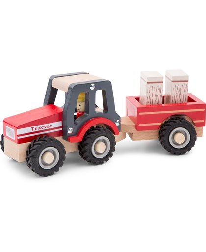New Classic Toys - Tractor met Aanhanger - Hooibalen