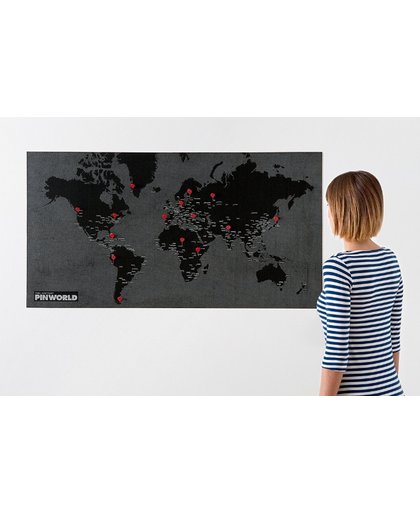Pin World Wall Map Mini - Zwart