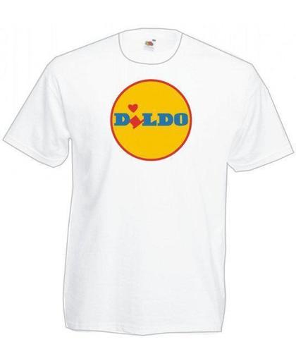 Mijncadeautje Heren T-shirt wit maat XXL Dildo