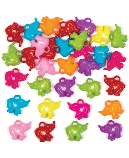Olifantenhangertjes voor kinderen om aan armbanden en kettingen te hangen – sieradenset voor kinderen (80 stuks per verpakking)