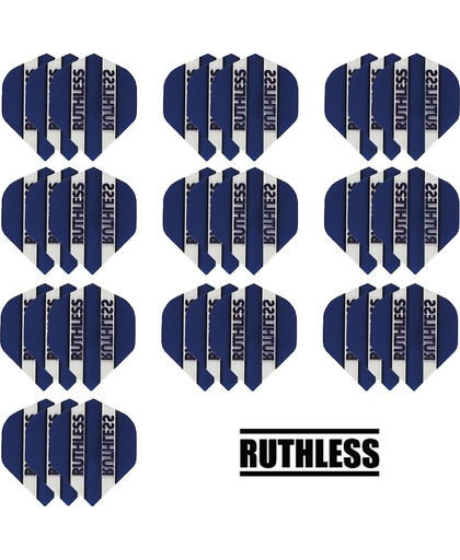 deDartshop 10 Sets (30 stuks) Ruthless flights Multipack - Blauw - darts flights