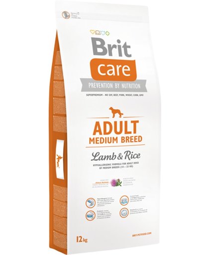 BRIT care hypo allergeen adult medium lam&rijst 12 kg + 1 kg gratis