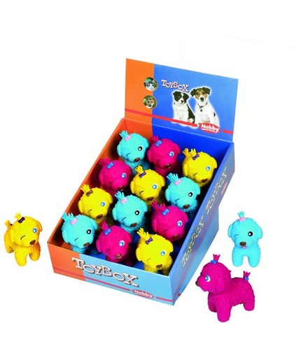 Nobby Latex Hond - Hond - Speelgoed - Meerkleurig - 11 cm - 2 stuks