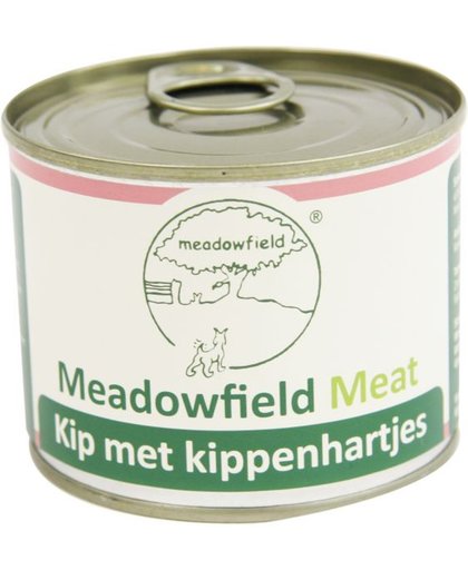 Meadowfield meat blik kip / kippenhart hondenvoer 200 gr