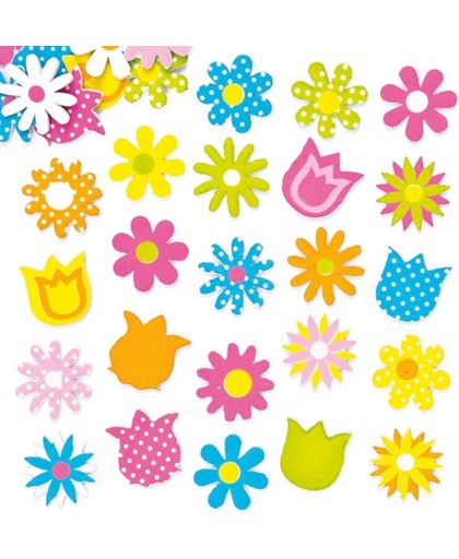 Foam stickers lente bloem  - knutselspullen voor kinderen - scrapbooking verfraaiing om te maken en versieren kaarten decoraties en knutselwerkjes (120 stuks)