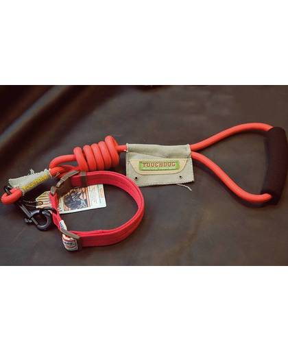 Touchdog halsband met lijn rood (lijn 9mm, band 20mm)
