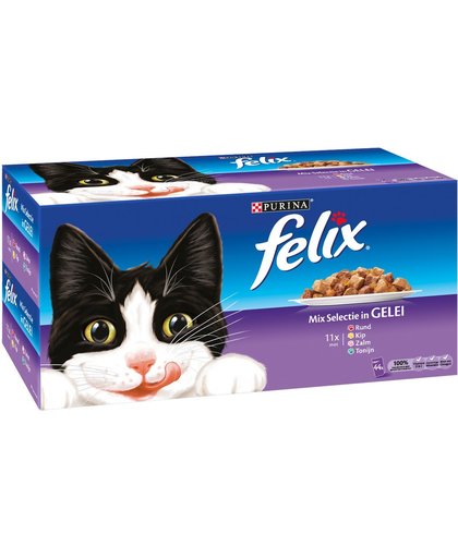 FELIX Mix Selectie In Gelei - Kattenvoer - 44 x 100 gr