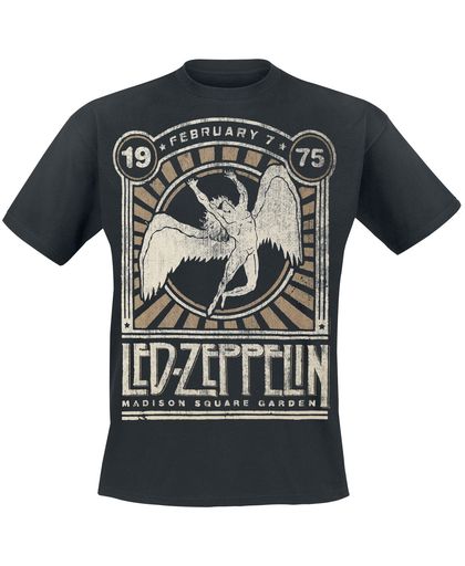 Led Zeppelin Madison Square Garden 1975 T-shirt zwart