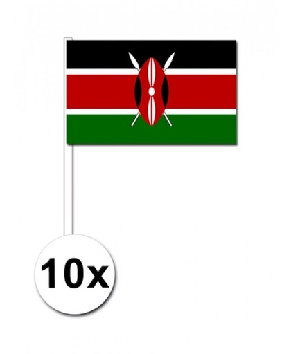 10 zwaaivlaggetjes Kenia 12 x 24 cm