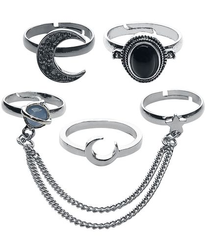 Blackheart Celestial Ring Set Ring zilverkleurig