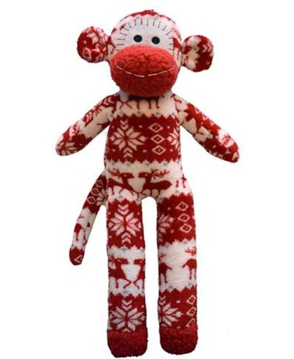 Happy pet festive sock monkey rood
