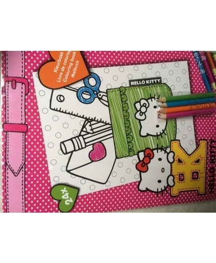 Hello Kitty kleurboek met 4 kleurpotloodjes