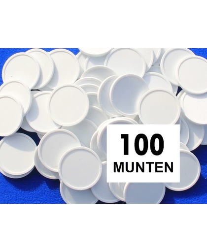 Kleinverpakking: Blanco consumptiemunten / drankmunten - wit - 100 stuks