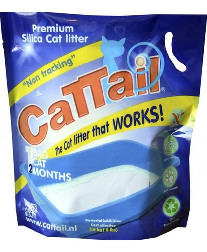 Cattail trackless silica kattenbakvulling kattenbakvulling 3,8 ltr 1,8 kg
