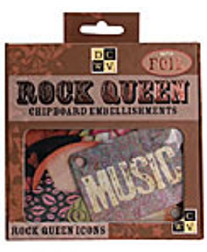DCWV Chipboard Diecuts, 54 st,Rock Queen