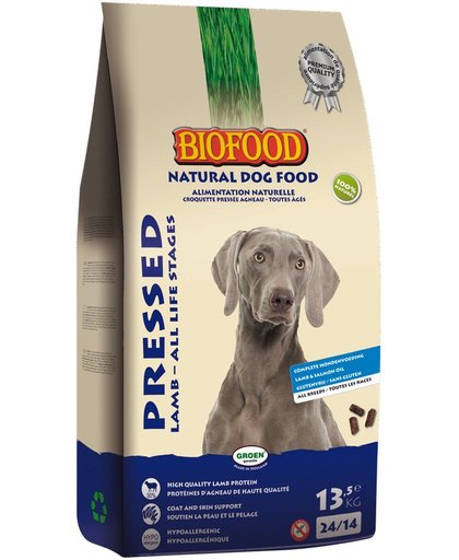 Biofood geperst lam / rijst premium hondenvoer 13,5 kg