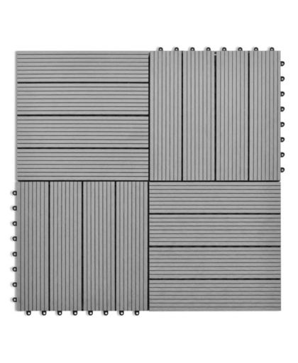 vidaXL HKC tegels grijs 30x30 cm 1m² 11 st