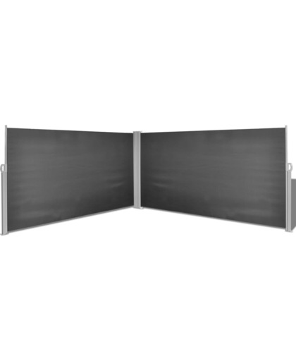 vidaXL Oprolbaar windscherm 160x600 cm zwart