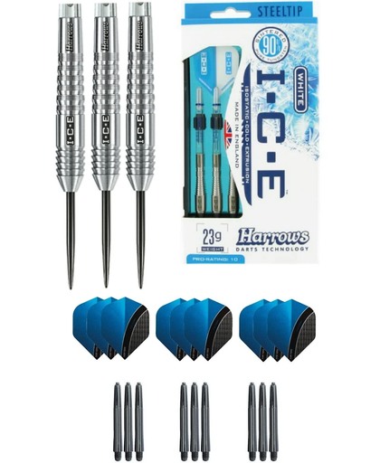 Harrows - ICE 26 gram Ringed grip - dartpijlen - plus 3 sets - dartshafts - en 3 sets - dartflights