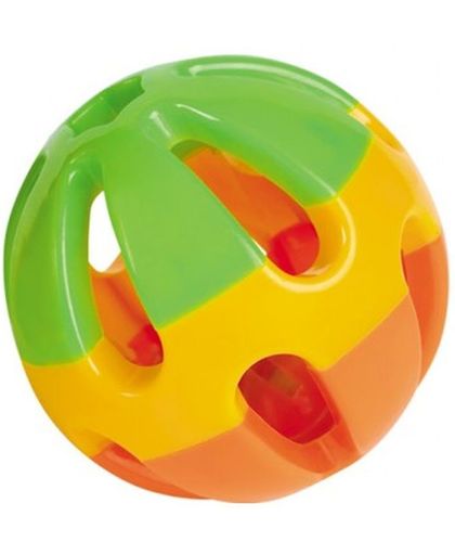 Nobby speelbal met geluid kunstof oranje 7,8 cm - 2 st