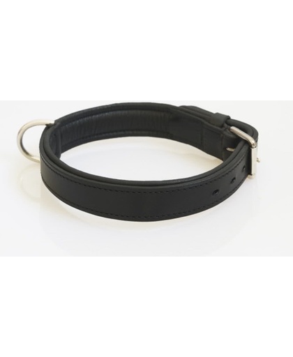 Hondenhalsband nikkelen fournituren extra breed zwart 65 cm
