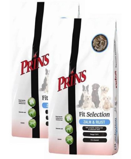 Prins fit selection zalm/rijst hondenvoer 2x 15 kg