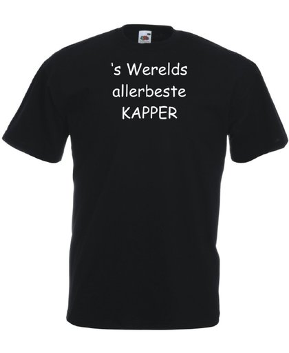 Mijncadeautje T-shirt - 's Werelds beste Kapper - - unisex - Zwart (maat 3XL)