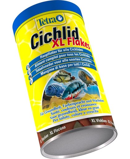 Tetra Cichlid Vissenvoer Vlokken - Chichliden en Grote Siervissen - 500 ml