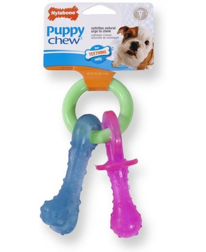 Nylabone puppy chew bijtring speen / bot puppyspeelgoed tot 7 kg