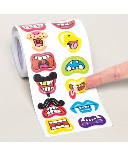 Mond-/lipstickers die kinderen kunnen gebruiken om knutselwerkjes en kaarten te versieren en te personaliseren. Scrapbooking-accessoires voor kinderen (rol van 400)