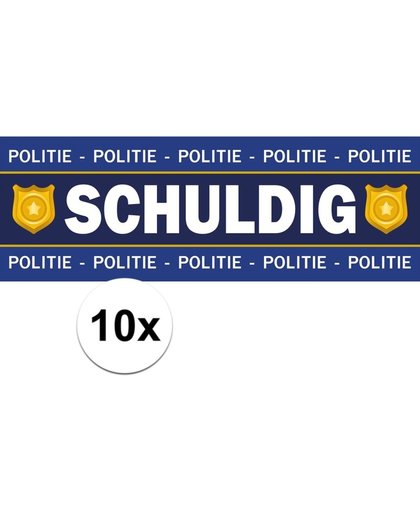 10 x Schuldig stickers voor politie/agent kostuum