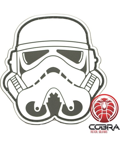 3D PVC patch Star Wars Clone Trooper hoofd wit met klittenband