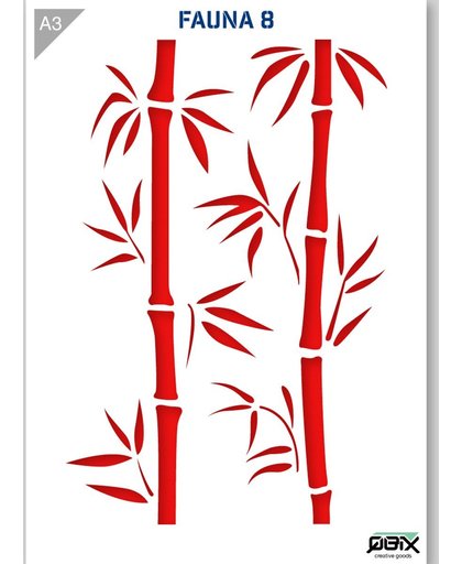 Bamboo Takken Sjabloon - A3 Kunststof Stencil - 42 x 29,7 cm - De Bamboe Takken zijn 36cm Hoog