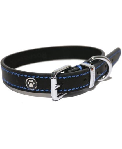 Luxury Leather Halsband Hond Leer Luxe Zwart - 3.8X46-56 CM