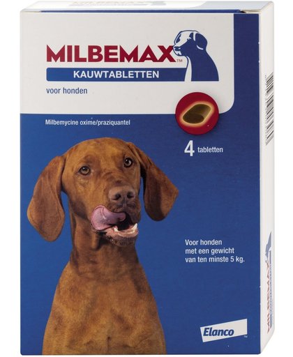 Milbemax Kauwtabletten - Hond - 4 Tabletten