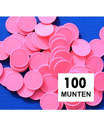 Kleinverpakking: Blanco consumptiemunten / drankmunten - roze - 100 stuks