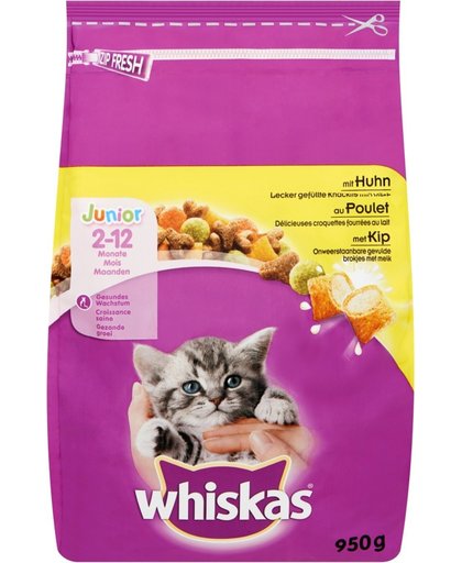 Whiskas Brokjes Junior Kip - Kattenvoer - 5 x 950 gr