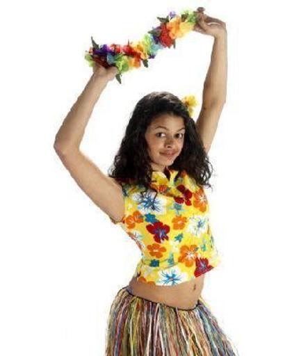 Toppers Crazy Summer Dames Hawaii blouse basis kleur oranje in de maat 40