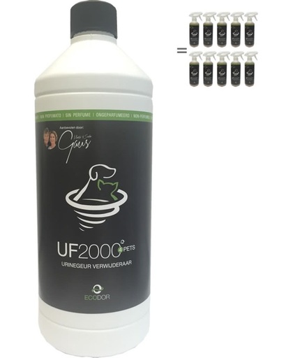 Ecodor Urinegeur Verwijderaar - UF2000 voor huisdieren - 1000ml (1 op 5 concentraat)