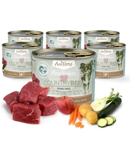 AniForte® Lievelingsmaaltijd Country Beef "Rund met wortel" - blikvoer - honden - 6 x 200g
