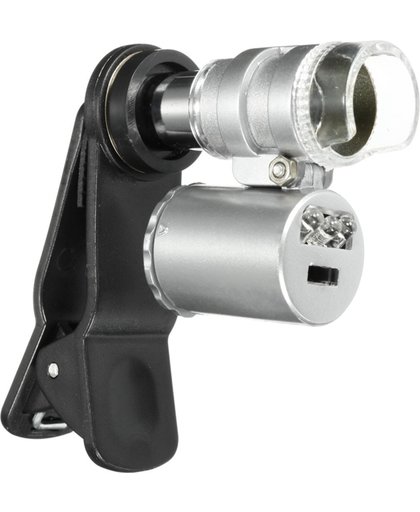 8MM 60x Zoom microscoop loep loeplens met LED UV en zwarte clip