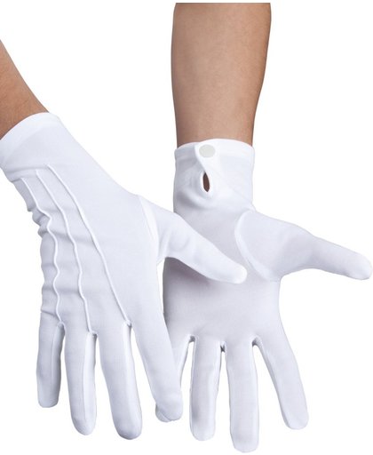 Handschoenen Pols Basic Wit met Drukknop