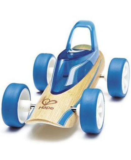 Hape - Bamboe raceauto - Blauw