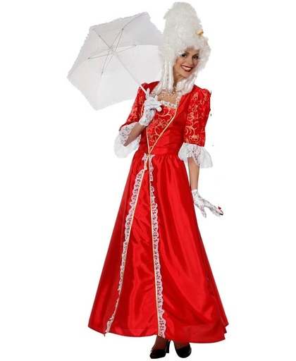 Markiezin taft jurk middeleeuwen rood Maat 46