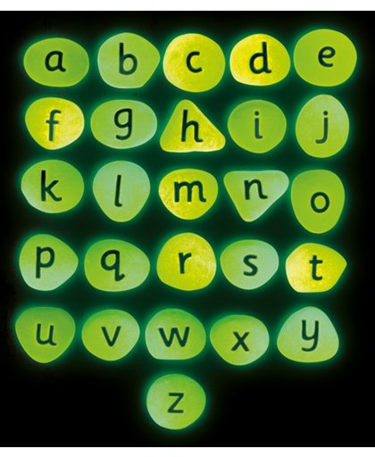 Lichtgevende alfabet keien