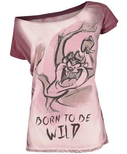 Looney Tunes Tasmanian Devil - Born To Be Wild Girls shirt rood