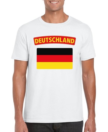 Duitsland t-shirt met Duitse vlag wit heren M