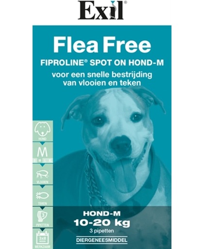 Exil flea free spot-on 10 tot 20 kg - 1 st à 3 Pipetten